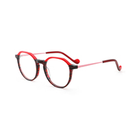 Montures de lunettes en acétate tendance unisexe, style rétro rond, transparentes, colorées, vente en gros