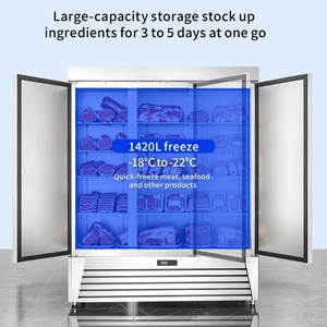 Réfrigérateur vertical MUXUE, norme américaine 110V 60Hz, en acier inoxydable, 3 portes, congélateur intégré, R290, commercial, monotempérature - Product Image 3