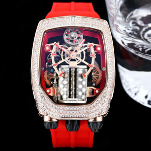 Montre à remontage manuel JC, cadran de haute joaillerie, idéale pour les hommes recherchant le luxe et les objets de collection, montre-bracelet confortable - Product Image 1