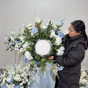 Artificial Roses <b>Table</b> Centerpieces silk flowers balls for centerpieces Custom High Quality Silk Blue Rose Flower Ball - Product Image 6