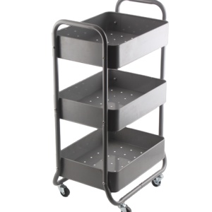 Chariot de rangement mobile à 3 niveaux Chariot de papeterie en métal - Product Image 6