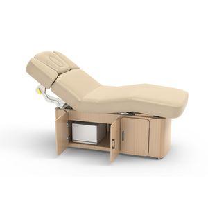 Salon de beauté électrique moderne de luxe placage de chêne blanc Esthéticienne Spa Table faciale Mobilier de salon de beauté Traitement de lit de <span class=keywords><strong>massage</strong></span> - Product Image 5