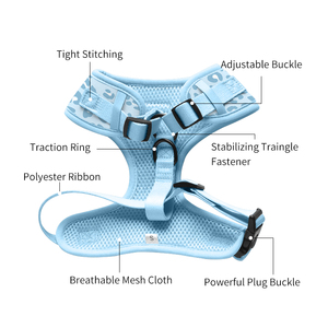 Conjunto Personalizado de Arnés, Correa y Collar de Lujo de Neopreno y Malla Transpirable de Alta Calidad a Prueba de Fugas para Gato y Perro - Product Image 3