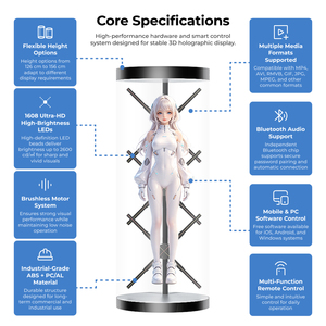 Vitrine holographique cylindrique 3D à 360 degrés avec ventilateur et affichage numérique IA pour le marketing en magasin et la vente au détail - Product Image 4