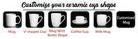 Vente en gros de tasses à lait en céramique de 11 oz, style dessin animé, motif floral, pour les fêtes, utilisables au micro-ondes et au lave-vaisselle, personnalisables avec un autocollant