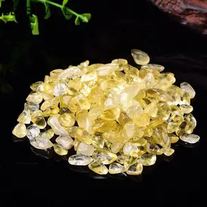 天然抛光治疗水晶宝石石英晶片黄黄水晶碎石