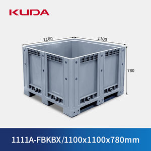 KUDA <span class=keywords><strong>Plastic</strong></span> a-fbkbx plastik palet kutusu istiflenebilir kapalı palet kutusu ağır sanayi plastik saklama kutusu 1100x1100x780mm - Product Image 1