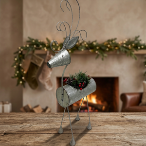 Support de pot de fleurs créatif en métal galvanisé en forme de renne, porte-plantes personnalisable pour la décoration intérieure et extérieure de la maison et du jardin - Product Image 2