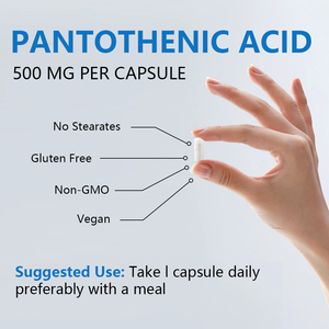 Cápsulas de Ácido Pantoténico con 45mg de Calcio, Precio al por Mayor, Suplemento para Apoyo Energético Celular y Salud General - Product Image 5