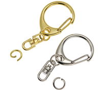 Mousqueton en D métallique DIY 23mm 27mm 31mm avec anneau fendu et boucle en C
