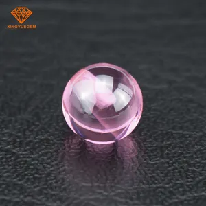 Großhandel 6mm 7mm 8mm rosa farbe runde lose zirkonia perlen