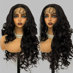 Perruques synthétiques de haute qualité à <span class=keywords><strong>cheveux</strong></span> longs bouclés, vente en gros, perruques synthétiques à dentelle HD résistantes à la chaleur, ondulées et bouclées - Product Image 5