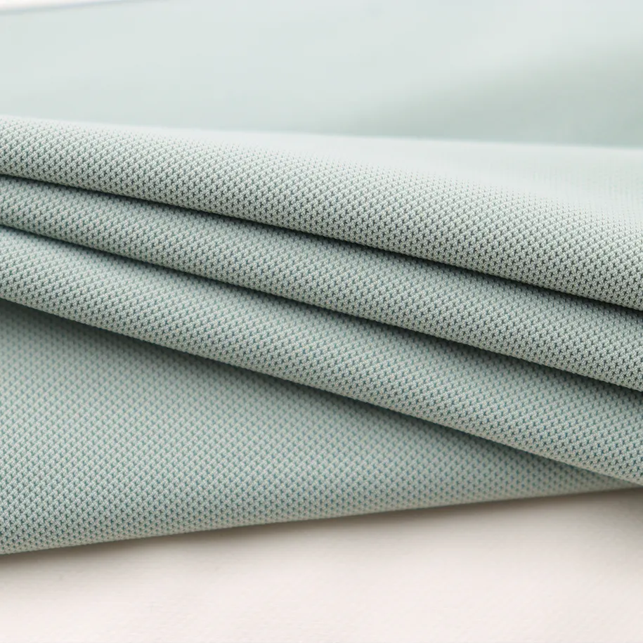 Tessuto di maglia Pique blu verde nylon e spandex tessuto di maglia pique per polo