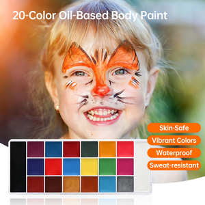 Peinture pour le visage et le corps à base d'huile, 20 couleurs non toxiques, style moderne, pour enfants, maquillage facial pour festivals, fournitures de peinture sur visage - Product Image 2