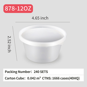 Gobelet à soupe rond en plastique PP transparent jetable, résistant aux micro-ondes, pliable, pour soupe chaude, charcuterie, réfrigérateur - Product Image 4