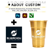 Gobelets en aluminium personnalisés avec logo pour boissons froides, mugs à bière pour bar et fête, gobelets en aluminium à bord roulé, vente en gros, gobelets en aluminium réutilisables de qualité alimentaire