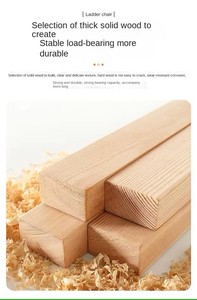 Taburete de madera maciza convertible al por mayor, silla apilada plegable ajustable moderna para almacenamiento de dormitorio de Villa apartamento escolar - Product Image 3
