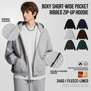 <span class=keywords><strong>Felpa</strong></span> <span class=keywords><strong>con</strong></span> Cappuccio Oversize Stile Streetwear <span class=keywords><strong>con</strong></span> Zip, Tasca Frontale e Orlo a Costine, per Uomo - Product Image 1