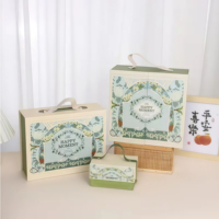 Boîte en carton rigide recyclable de luxe avec poignée, logo personnalisé d'usine, conception de boîte, emballage alimentaire pour jouets, boîte cadeau pour bébé, valise