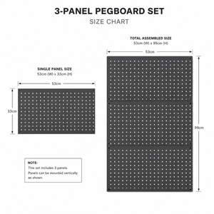 Painel Organizador de Ferramentas Moderno Preto para Montagem na Parede, Suporte Resistente para Garagem, Armazenamento de Ferramentas, Casa, Escritório e Sala de Artesanato - Product Image 6