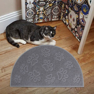 Tappetino per Lettiera per <span class=keywords><strong>Gatti</strong></span> in PVC con Impronte, Tappeto in Plastica Spunlace per Rimozione Polvere e Pulizia per Toilette di Cani e <span class=keywords><strong>Gatti</strong></span> - Product Image 3