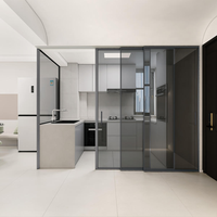 Nouvelle arrivée, porte coulissante en aluminium certifiée CE, design moderne, étanche, avec moustiquaire pour chambre extérieure, appartement