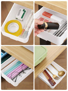 Caja Organizadora Autoadhesiva para Cajón de Mesa, Bandeja para Lápices, Soporte Oculto Debajo del Escritorio, Caja de Almacenamiento Autoadhesiva Debajo del Cajón - Product Image 5