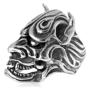 yunnique Skull Shape Men's <b>Ring</b> Stainless Steel <b>Titanium</b> Steel Fashion Jewelry Gift Silver Color Geometric Design - Product Image 3