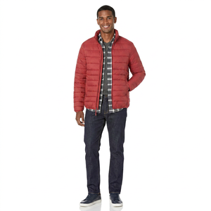Men's Winter Outdoor Stand Collar Zipper Puffer Jacket Regular Size Waterproof Windproof Canvas <b>Bubble</b> <b>Coat</b> Cheap Wholesale - Product Image 1