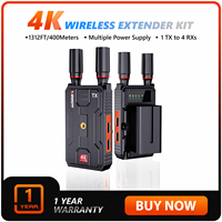 Transmisor y Receptor Inalámbrico de Audio y Video VRRIIS WL097PRO 400M 4K de Aluminio para Exteriores, Transmisión en Vivo para Diversos Eventos, Compatible con Todas las Cámaras