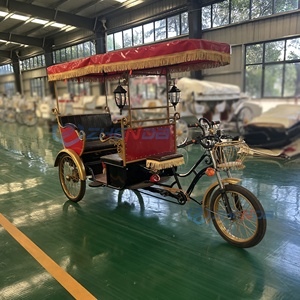 Triciclo eléctrico de alta calidad con capota de borlas rojas para turismo, atracciones turísticas, vacaciones y fotos de bodas - Product Image 4