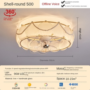 Lámpara colgante LED moderna de alta calidad, 5 cuchillas, iluminación decorativa de vidrio con Control remoto de CA para restaurante, sala de estar - Product Image 6