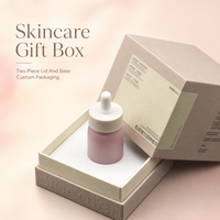 Boîte cadeau personnalisée pour soins de la peau, boîte rigide à deux pièces (couvercle et base), logo embossé, insert en carton, emballage cosmétique, vente en gros