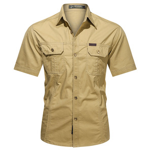 Camicia Casual da <span class=keywords><strong>Uomo</strong></span> a <span class=keywords><strong>Maniche</strong></span> <span class=keywords><strong>Corte</strong></span> in Cotone, Camicia Tattica Safari per Escursionismo, Arrampicata, Caccia, Camicia Formale - Product Image 6