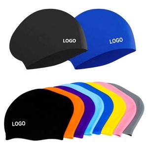 Bonnet de bain en silicone de qualité supérieure pour adultes et femmes, logo imprimé sur la surface, bonnet de bain personnalisé pour cheveux longs - Product Image 6