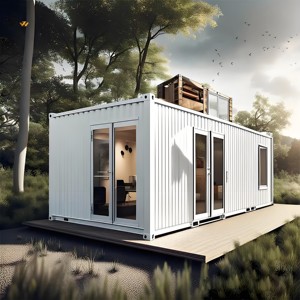 Conteneur modulaire en acier à assemblage rapide, respirant, style Mid-Century Modern, avec panneaux ondulés, 20FT 40FT, pour cabine ou maison - Product Image 1