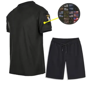 Logo kustom katun 15 warna penjualan laris pakaian olahraga untuk pria kaus GRAFIS Set pendek dua potong pakaian latihan & Jogging Set