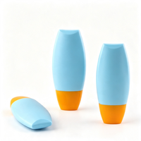 Botellas de Plástico Ovaladas Planas con Tapa de Rosca para Lociones Cosméticas Vacías de HDPE Blanco de 30 ml y 40 ml