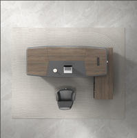 Bureau de direction moderne de luxe en forme de L avec table d'appoint Nouveau modèle de bureau et table de direction en bois massif