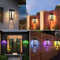 ESRA 57A ARMXY Lampes solaires LED d'extérieur pour clôture et mur, allumage/extinction automatique, étanches IP44, lumière chaude, batterie rechargeable incluse