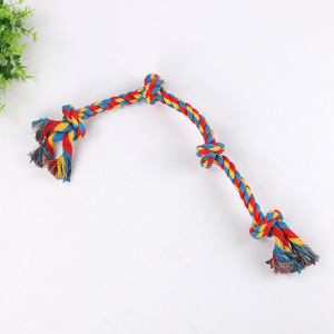 Jouet à mâcher pour chien en corde colorée, quatre nœuds, durable, grand jouet pour animaux de compagnie, vente en gros - Product Image 5