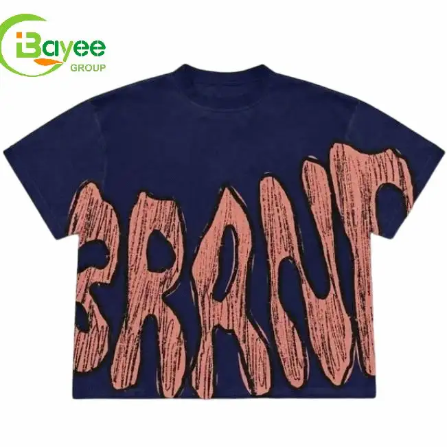 Good Quality Round Neck Custom Logo Vintage T-Shirt Unisex Screen Printing T Shirt Cotton 100 Boxy Cropped T Shirt Men