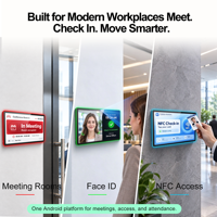 Tablet Android 10.95 Inci untuk Dinding, NFC, Lampu LED, Wi-Fi, RJ45, Quad Core, untuk Ruang Rapat dan Penggunaan Bisnis