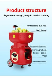 Machine de lancer de balles de tennis automatique LSU avec télécommande via <span class=keywords><strong>application</strong></span>, 120 balles, 170W, fréquence de service 1,8-9s, équipement portable - Product Image 6