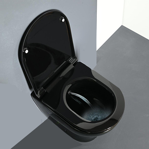 Combo de inodoro y bidé manual Chau Toalet con asiento de plástico para hotel, cisterna de cerámica opaca de color amarillo. - Product Image 2