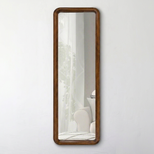 French Style Full Length <b>Wall</b> <b>Mirror</b> Wood Framed Irregular <b>Rectangle</b> Decorative <b>Mirror</b> <b>for</b> Living Room Bedroom - Product Image 1
