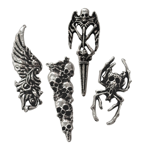 10 Pezzi Decorazioni per Unghie Gotiche in Metallo Teschio Ragno Ala Lancia <span class=keywords><strong>Borchie</strong></span> 3D Punk Scuro Halloween per Manicure - Product Image 2