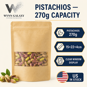 Bolsa de Papel Kraft con Ventana y Cierre Hermético, Apta para Alimentos, 15*22*4cm, 6*8.7*1.6in, para Envasar Té, Café, Nueces, Snacks, Producto en Stock en EE. UU. - Product Image 4