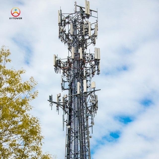 20m-110m Hot Dip Galvanized Tubular Steel Lattice Telecommunication Antenna Telecom signal Tower
