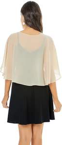 Weiche Chiffon Lace <span class=keywords><strong>Shawls</strong></span> <span class=keywords><strong>Wraps</strong></span> für Abendkleid Wedding Cape Cover Up für Frauen - Product Image 6